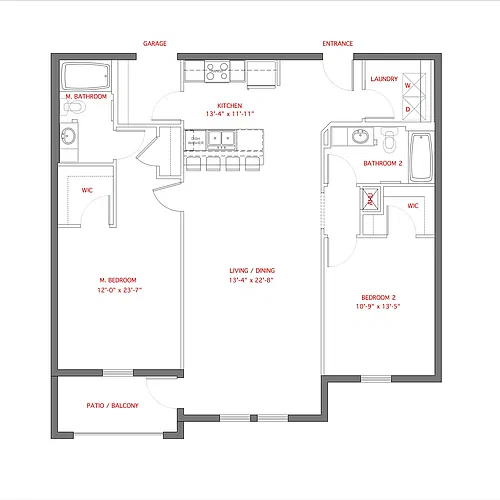 Floor plan 2BR- Balcony - Allure