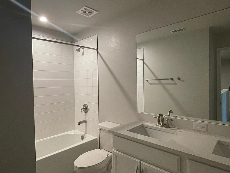 Upstairs bathroom located between the two secondary bathrooms. 2 of 3 bathrooms