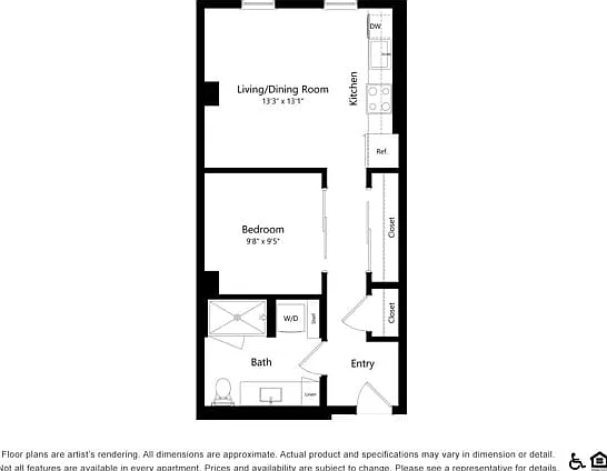 U1.3 | 1x1 | 574 sq ft U1.3 | 1x1 | 574 sq ft