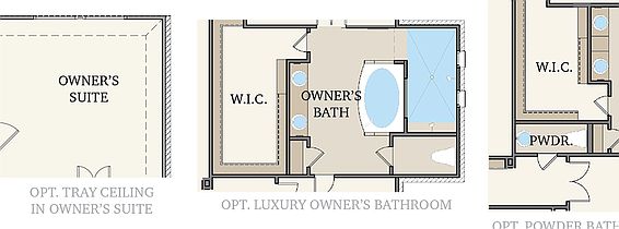 Various options for the owner 39 s suite and owner 39 s bath