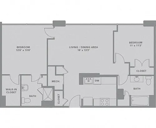 Floor plan 2 Bed/2 Bath-B3