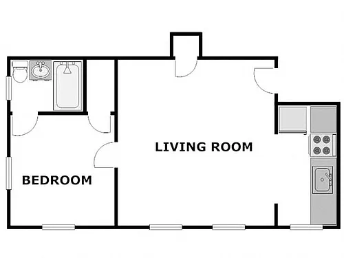 Floor plan 1 Bed / 1 Bath: Type G