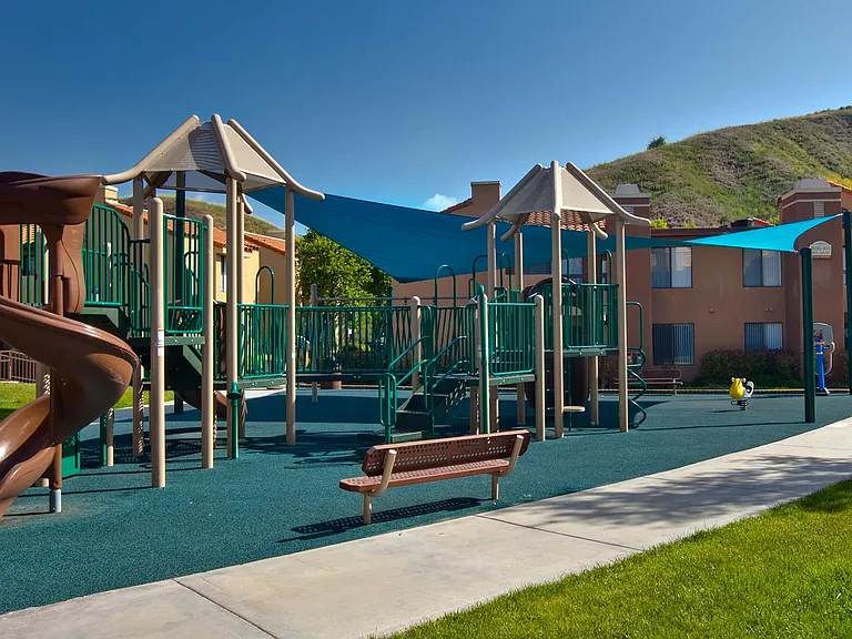 One of two convenient playgrounds for the kids