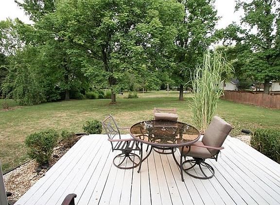 View of back yard from deck.