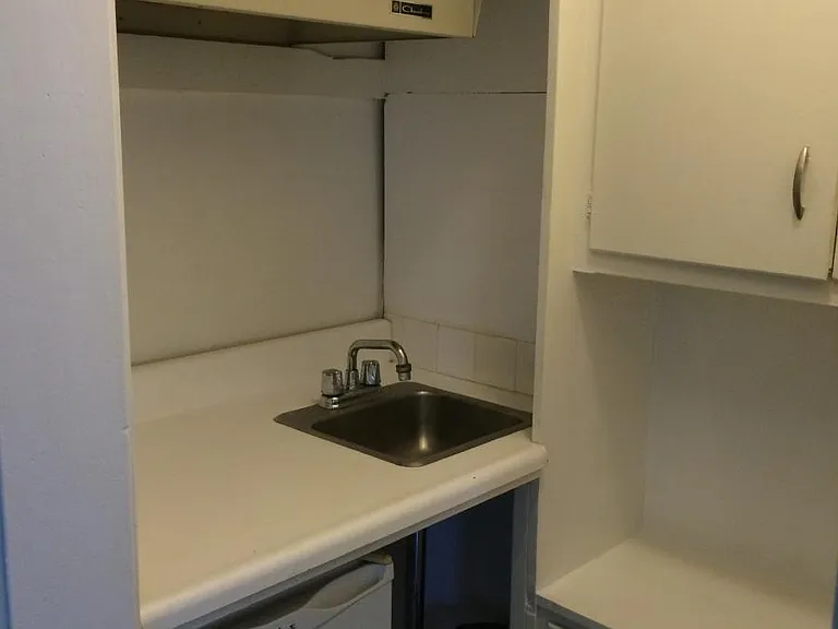 sink and small fridge