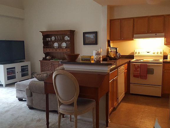 View of living room and kitchen