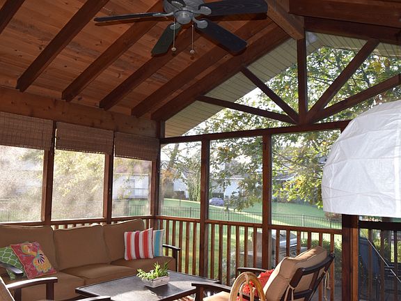 Screened porch ceiling view