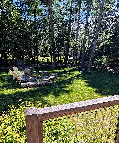 Side yard firepit from the side deck.
