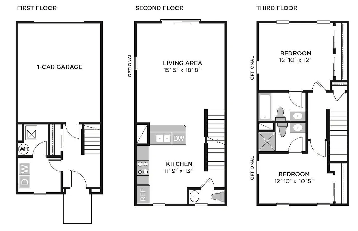 Floor plan B2 Stansbury - 2 Bedroom, 2.5 Bathroom