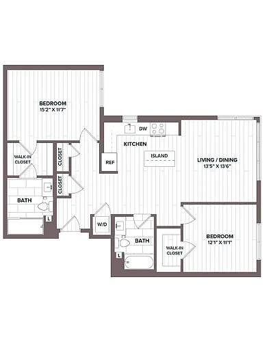 Floor plan 2 Bed/2 Bath - B4 Bldg C