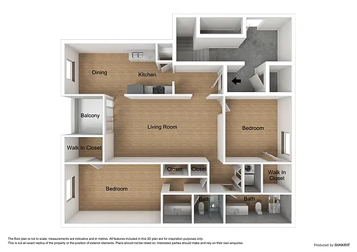Floor plan Two Bedroom, Two Bath