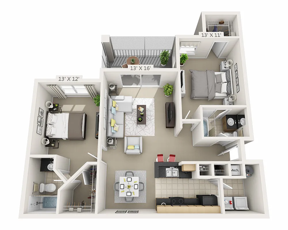 Floor plan Two Bedroom B2