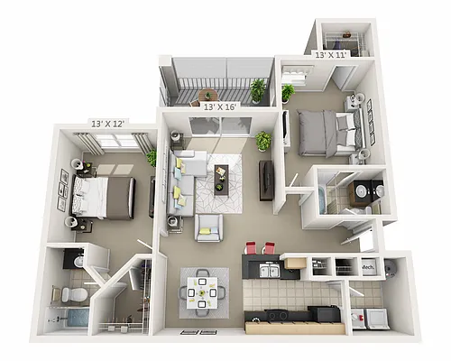 Floor plan Two Bedroom B2