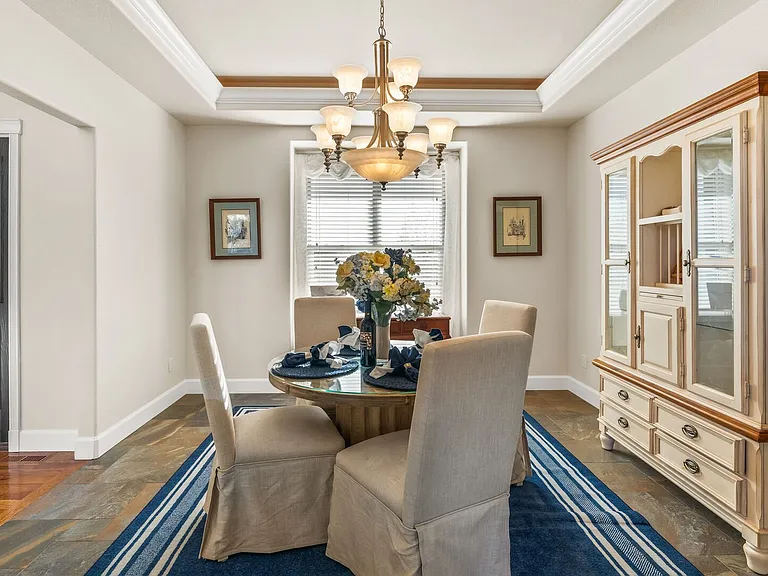 Dining room just of the kitchen for formal seating.
