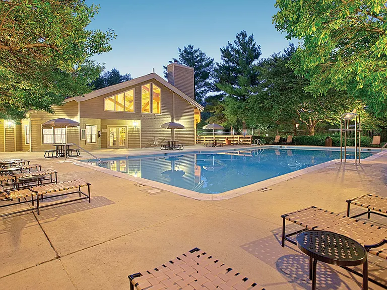 Sparkling swimming pool and sundeck
