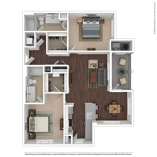 Floor plan B4 - 2 bedroom/2 bath