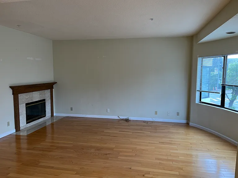 Living room with fireplace