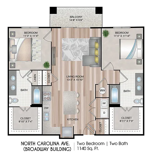 Floor plan North Carolina Ave (Broadway Building)