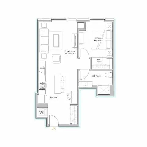 Floor plan Tier 01 - 749 SF