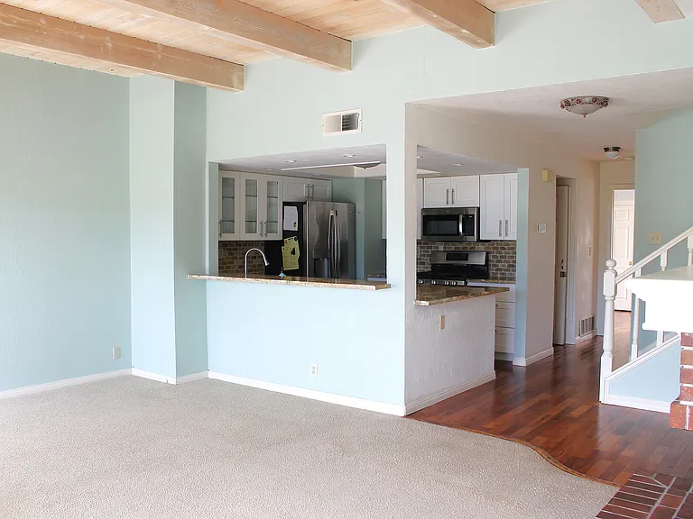 Open plan kitchen, living room, and dining room