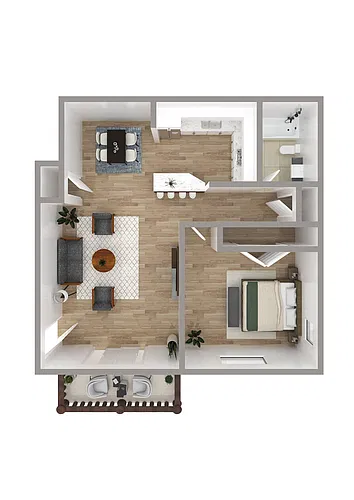 Floor plan 1 Bedroom 1 Bath