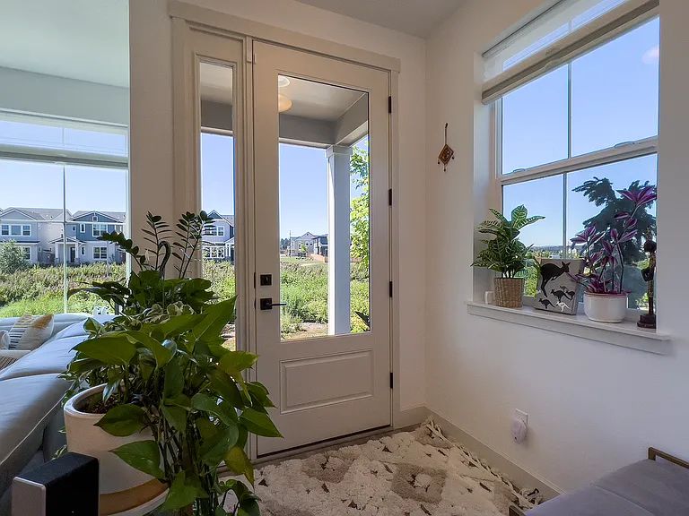 Entryway (front door glass has been stained)