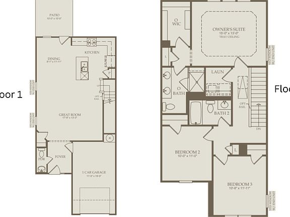 Floor Plan Level 1 and Floor Plan Level 2
