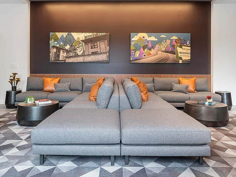 Apartment community Resident Lounge at Griffis Lake Washington in Renton, Washington.
