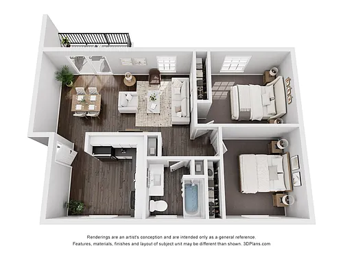 Floor plan 2 Bedroom 1 Bath