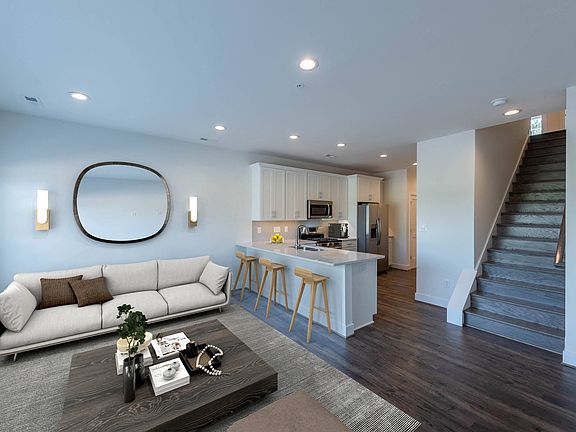 D1 Lower Level Home Virtually Staged Living Room and Kitchen