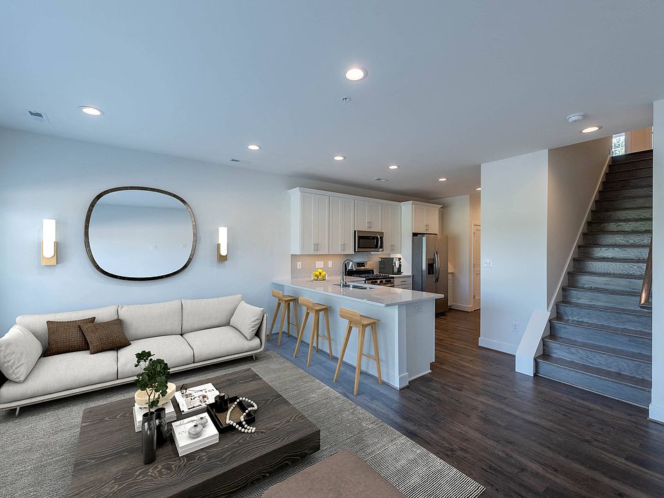 D1 Lower Level Home Virtually Staged Living Room and Kitchen