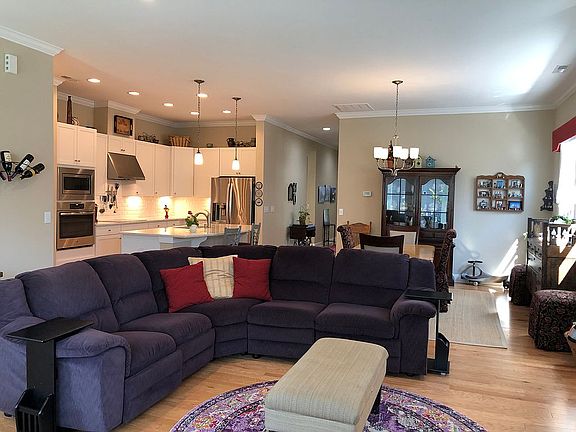 open living, dining, kitchen