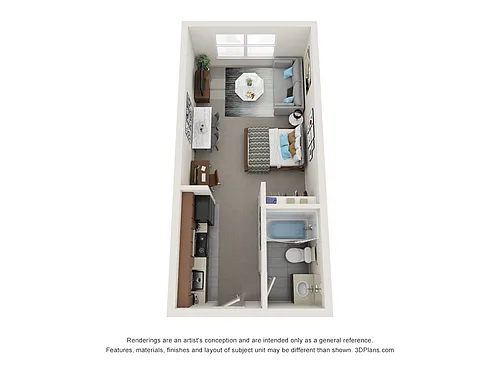 Floor plan 0BD, 1BTH