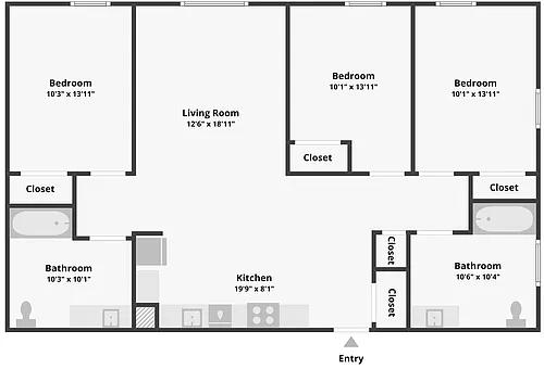 Floor plan 3-Bedroom