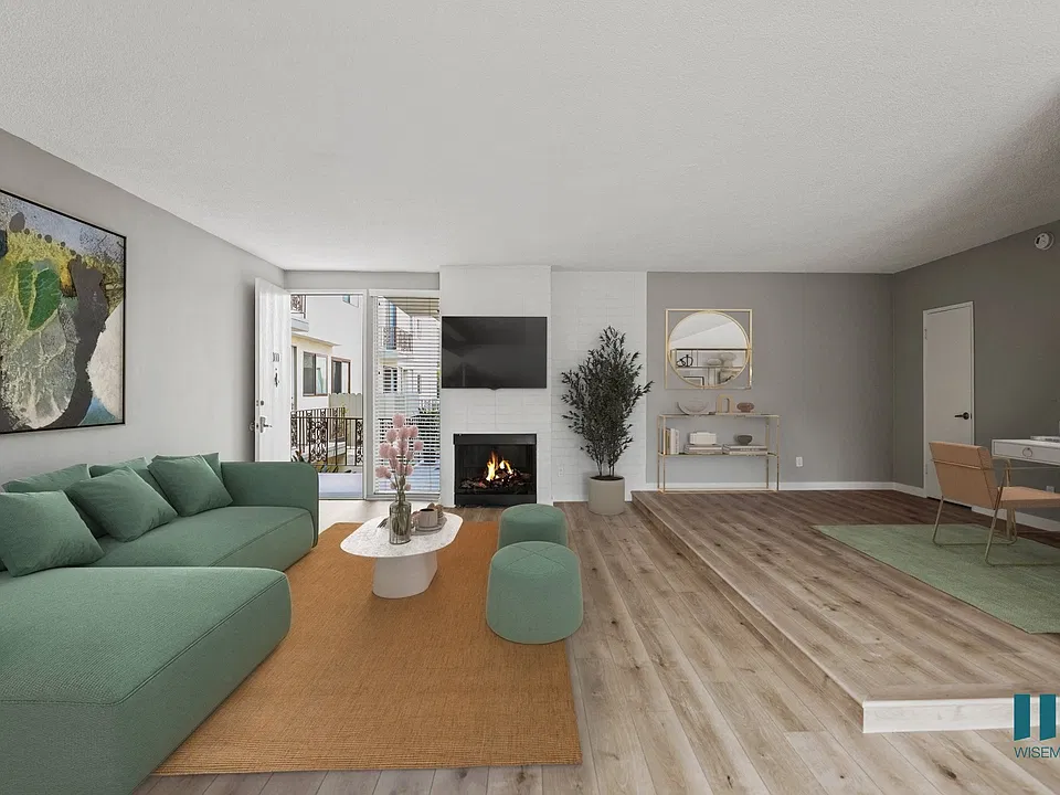 Large-Size Living Room with Electric Fireplace, and Vinyl Flooring