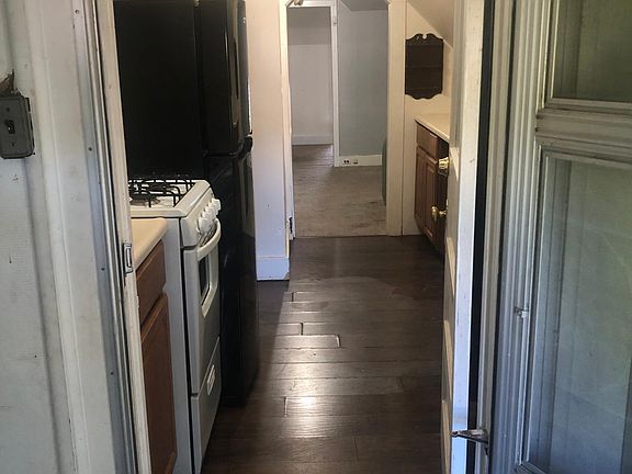 View from back entrance into strip kitchen