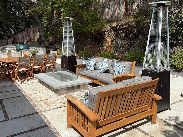 Outside seating, including custom fire table