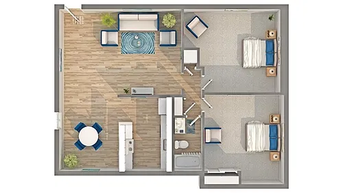 Floor plan Valley Duplex with Attached Garage