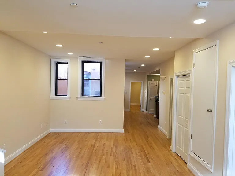 Bright open layout with bedroom at opposite ends