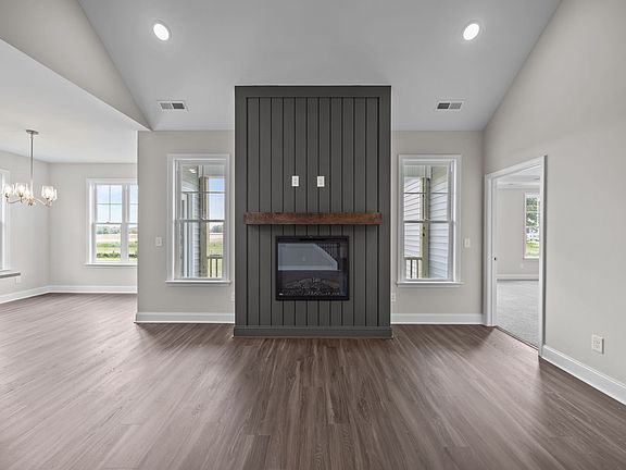 Perfectly framed fireplace