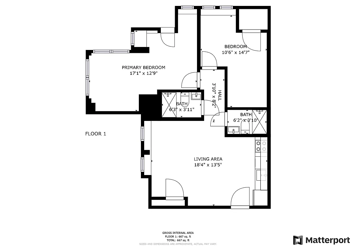 Floor plan 2 Bed 2 Bath