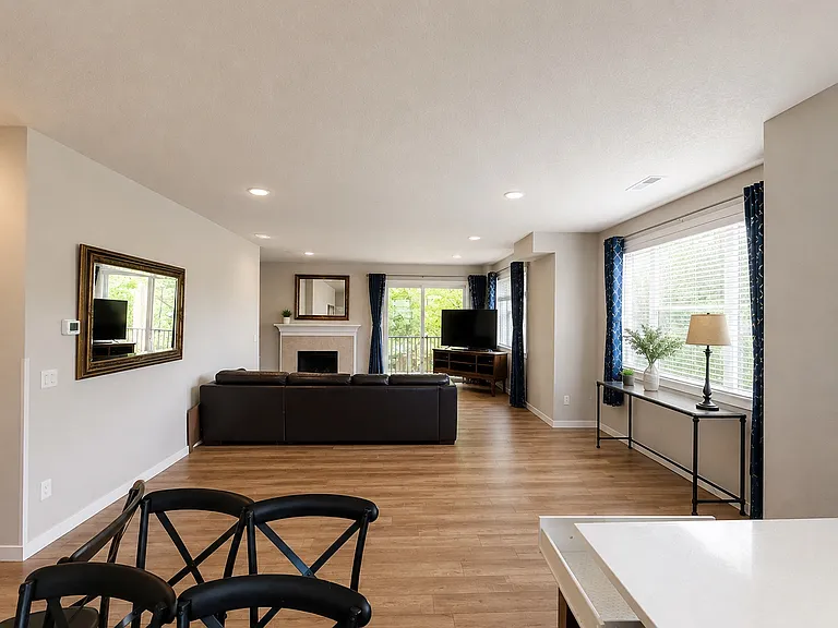 Living room, dining area