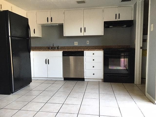 Kitchen area with new appliances
