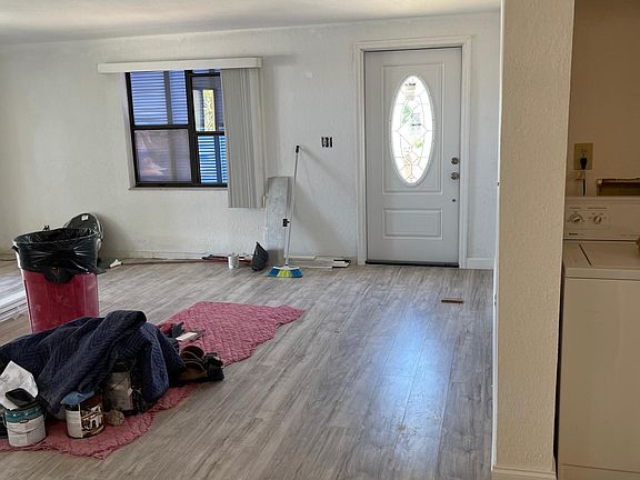 Front door entry and open concept living room