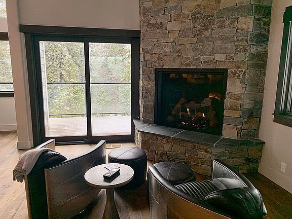 Gas fireplace in living area