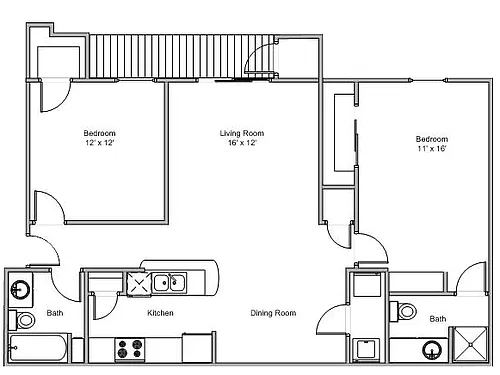 Floor plan 2 Bedroom Standard C
