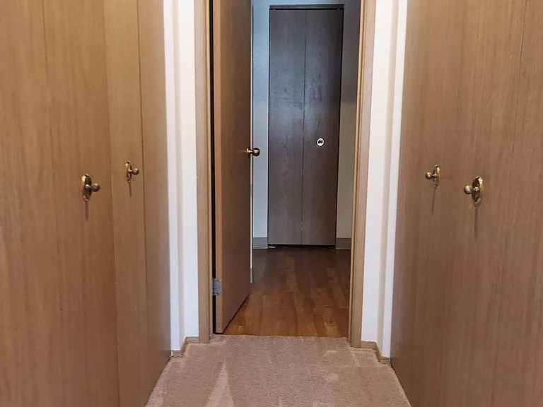Double closets bdrm leading to bathroom