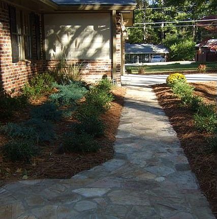 Inviting slate walkway