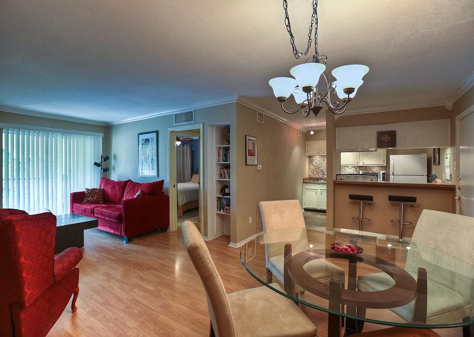 This one bedroom condo's open living space allows for an effortless flow throughout entire home.