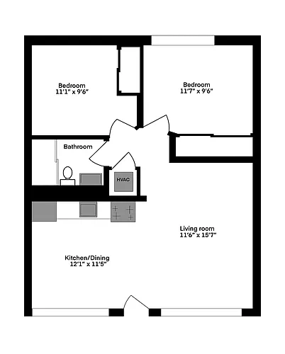 Floor plan 2x1 Deluxe